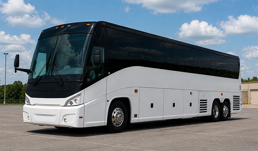 56-passenger charter bus available for charter in Iola, TX